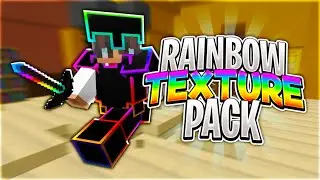 Playing Bedwars With An ANIMATED Rainbow Texture Pack