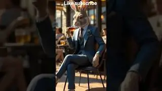 Luxury Rabbit Man: Half Human Half Rabbit in Style | Audi Car Cinematic 4K #shorts #ai #viral
