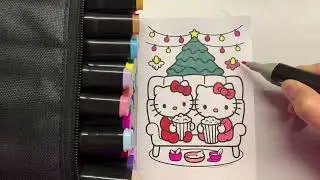 Hello kitty coloring page😻