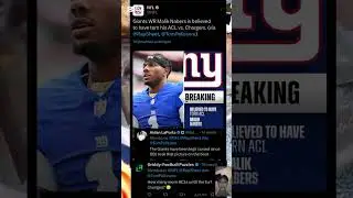 💥 Breaking News: Giants WR Malik Nabers Reportedly Suffers Torn ACL vs Chargers! 😱