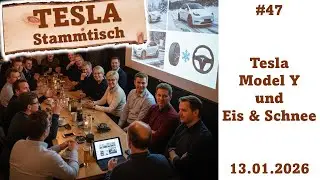 Tesla Stammtisch vom 13.01.2026: Neues Tesla Model Y und Eis & Schnee