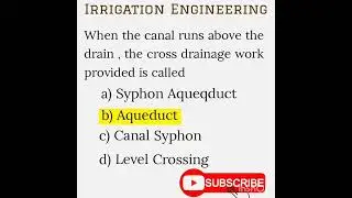 Irrigation Engineering Quiz | Civil Engineering #daily #mcq #shotts