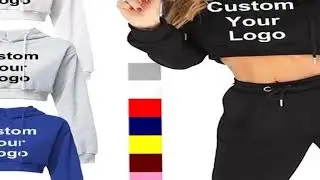 New Women 2 Piece Customize Your Logo Sweatsuit Outfits Crop Hoodies and Jogger Pants Tracksuit Casu