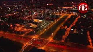 ZAGREB BY NIGHT - Aerial TV footage