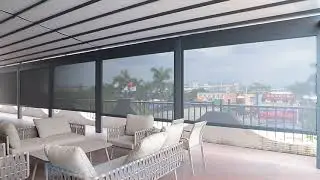 Zip track roller blinds outdoor windproof
