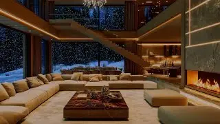 CALM WINTER JAZZ • Soft Fireplace Mood for Night
