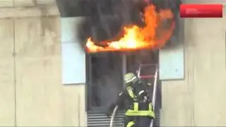 Einsatz&uuml;bung am Brandhaus