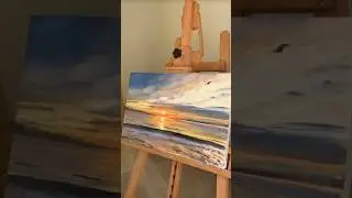 Sunset in Progress 🌅 #paintingprocess #artist #landscapeart #art
