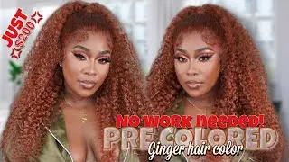 GINGER HAIR COLOR 😍| YOU NEED THIS $200 PRE COLORED WIG + DETAILED INSTALL FOR BEGINNERS! 🔥