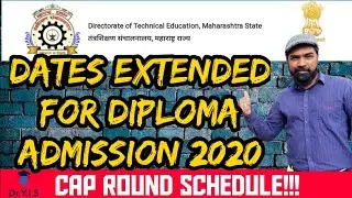DTE DIPLOMA ADMISSION Dates Extended | CAP Round Schedule 👆 | Dr. Yaseen