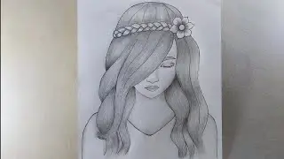 How to draw a girl and beautiful hair pencil sketch/drawing tutorial for beginners 