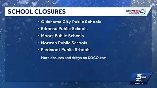 Several school districts across Oklahoma closed Wednesday due to snow