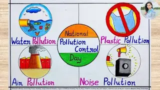 Pollution Control Drawing Easy | National Pollution Control Day Poster Drawing | Types of Pollution