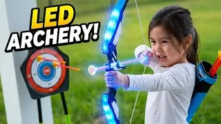 HYES LED Bow and Arrow Set for Kids | Light Up Archery Toy with Suction Cup Arrows, Targets & Quiver