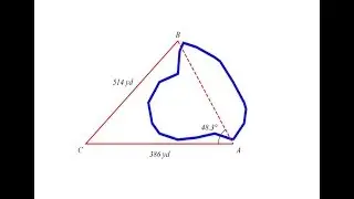 Use the Law of Sines Twice to Find the Length of a Side of a Triangle (Lake Problem)