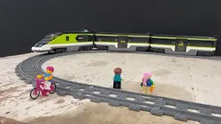 LEGO High Speed Passenger Train Brave Boy Cycle Hurts Darlings On Tracks 