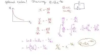 Capacitors - extra video - deriving the exponential decay equation.