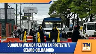 Bloquean avenida Petapa en protesta a seguro obligatorio