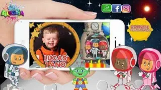 Modelo Convite Virtual animado Astronauta MOD 2