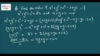 Find the value  of x^3 + y^3 + z^3 -3xyz, if x^2 + y^2 +z^2 =83 and x+y+z=15