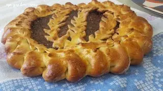 Дрожжевой Сдобный пирог с вареньем из клубники. Простой, красивый и вкусный.