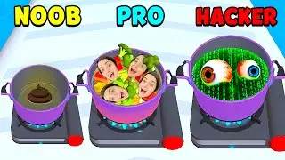 NOOB VS PRO VS HACKER SU BOIL RUN 3D *Diventa CHEF per VINCERE* Dani e Robbi