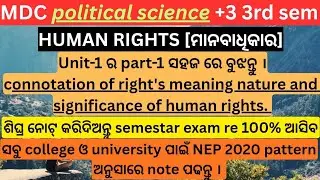 MDC political science +3 3rd sem human rights unit-1 part-1 NEP2020 for all university and college.