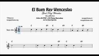 Good King Wenceslao Sheet Music for Alto and Baritone Sax C Major Christmas Carol Sax Beginner