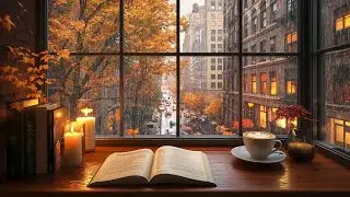 Rainy Night Jazz Cafe 🌧️🎷 Candlelight by the Window | Cozy City Street View