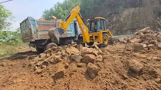 jcb loading boulder in a dump truck || new jcb bs 5