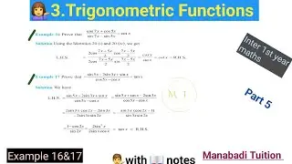 inter 1st year |Chapter 3| Trigonometric functions| Example 16&17|CBSE|Ncert| with notes|