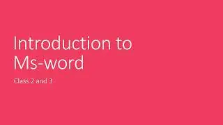 introduction to Microsoft word