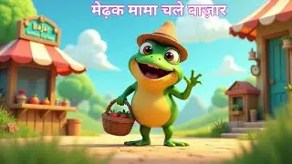 Mendhak Mama Chale Bajar 🐸 | FUNNY Hindi Poem for Kids | Nursery Rhymes