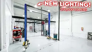 The Last Step in RESTORING a 23 Year Old Mechanic Shop: NEW LIGHTS (SUPER BRIGHT!)