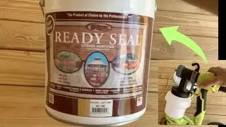 spraying Ready Seal deck sealer