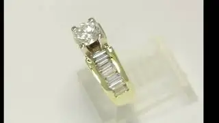 Natural Diamond Engagement Ring 1.70CT 18K Yellow Gold Round Brilliant Size 5.25 - 34629