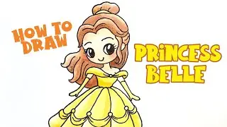 How to Draw a cute Princess Belle (step by step)