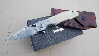 TRIVISA Apus 02W, 110 layers damascus, Bone