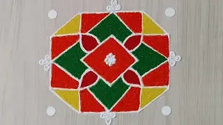 | Beautiful 5 x 5 Dot's Rangoli Design With Colours | Dot's Rangoli For Festival | Dot's Rangoli | 