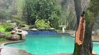 One Hour of Rain in the Pool #soothingsounds #countrylife #homestead #rain