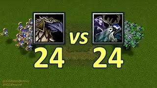 24 Gryphon Riders vs 24 Hippogryph Riders - Same Food - WarCraft III Retro Battles