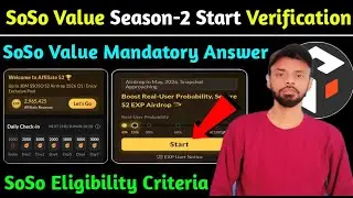 🌀SoSo Value Season-2 Start Verification | SoSo Value Verification Answers | SoSo Value New Updates
