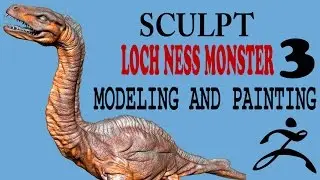 Sculpt  LOCH NESS MONSTER in ZBRUSH 4R7 -  Modeling and painting Part 3
