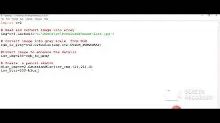 Pencil sketch using python and opencv #python
