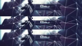 YouTube Banner #1| Free GFX Template | PSD w/Download 2D | GlowArts ★