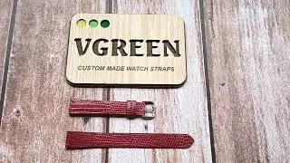 Red Full Grain Lizard Leather Strap For Longines Flagship Watch