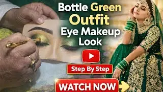 Bottle Green Outfit Eye Makeup Look | Party & Wedding Glam Eye Makeup Tutorial  #by#Rifat Mac blush 
