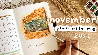 November 2022 bullet journal setup // autumn cottage core theme // plan with me 🍂