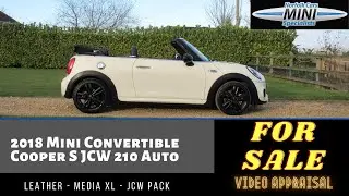 2018 Mini Convertible Cooper S JCW 210 Auto Chilli Media pack