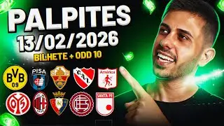 PALPITES DE FUTEBOL DO DIA 13 02 2026 + BILHETE PRONTO E M&Uacute;LTIPLA ODD ALTA